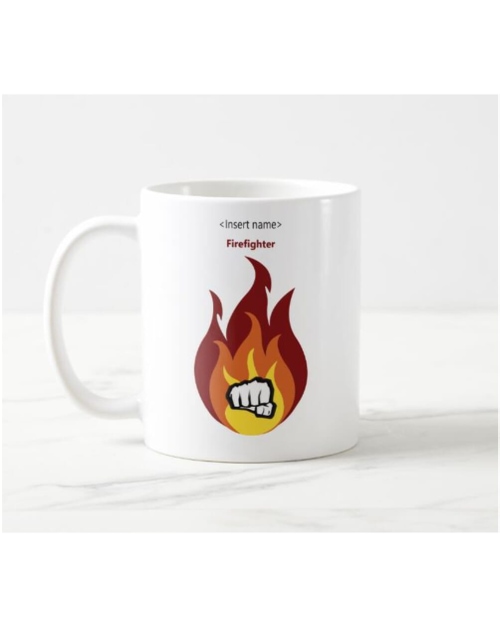 Firefighter Ceramic White Printed Coffee Mug